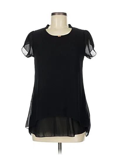 Pre-owned Assorted Brands Short Sleeve Blouse In Black