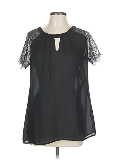 Pre-owned Assorted Brands Short Sleeve Blouse In Black