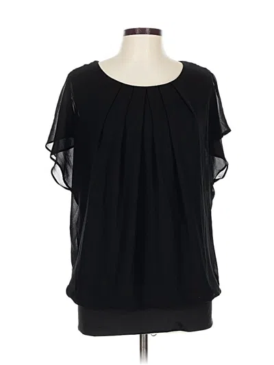 Pre-owned Assorted Brands Short Sleeve Blouse In Black