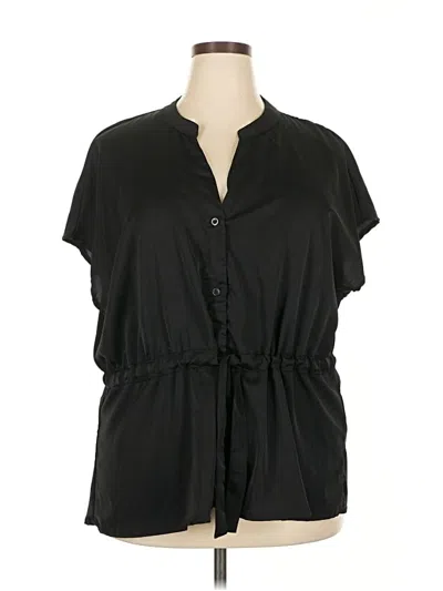 Pre-owned Assorted Brands Short Sleeve Blouse In Black