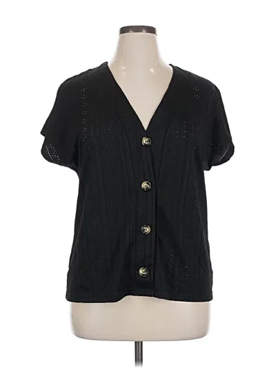 Pre-owned Assorted Brands Short Sleeve Blouse In Black