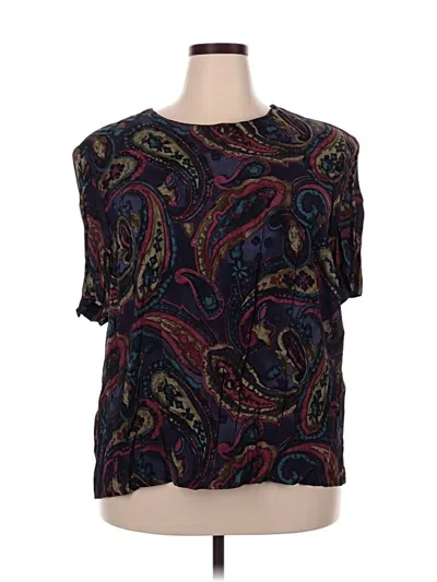Pre-owned Assorted Brands Short Sleeve Blouse In Black