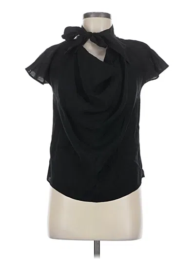 Pre-owned Assorted Brands Short Sleeve Blouse In Black