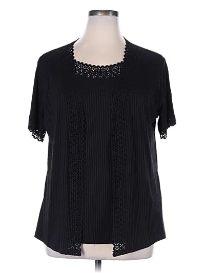 Assorted Brands Short Sleeve Blouse In Black