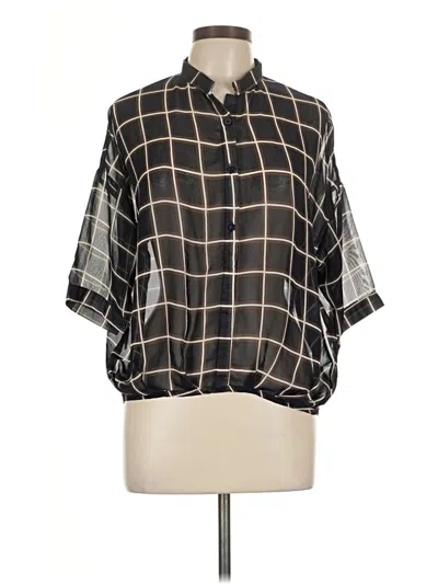 Pre-owned Assorted Brands Short Sleeve Blouse In Black