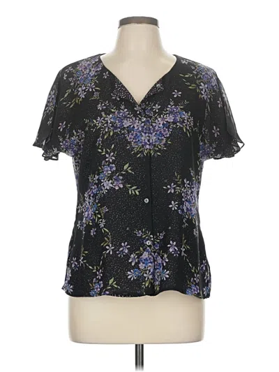 Pre-owned Assorted Brands Short Sleeve Blouse In Black