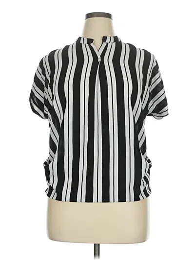Pre-owned Assorted Brands Short Sleeve Blouse In Black