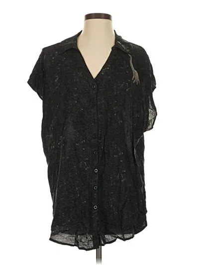 Pre-owned Assorted Brands Short Sleeve Blouse In Black