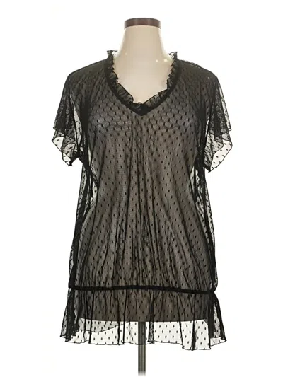 Pre-owned Assorted Brands Short Sleeve Blouse In Black