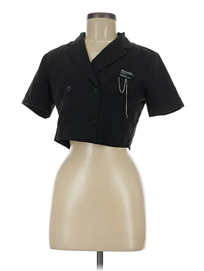 Pre-owned Assorted Brands Short Sleeve Blouse In Black