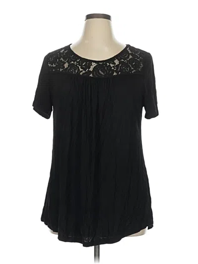 Pre-owned Assorted Brands Short Sleeve Blouse In Black