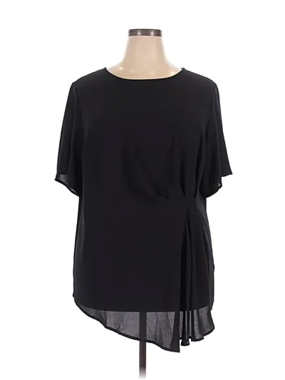Pre-owned Assorted Brands Short Sleeve Blouse In Black