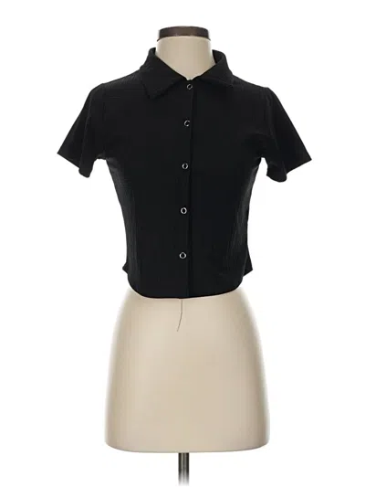 Pre-owned Assorted Brands Short Sleeve Blouse In Black