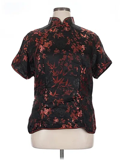 Pre-owned Assorted Brands Short Sleeve Blouse In Black