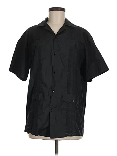 Pre-owned Assorted Brands Short Sleeve Blouse In Black