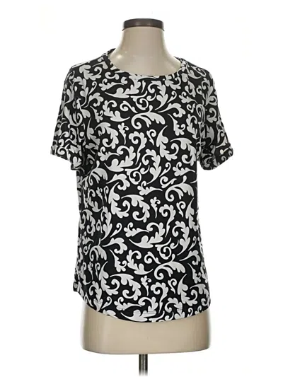 Pre-owned Assorted Brands Short Sleeve Blouse In Black