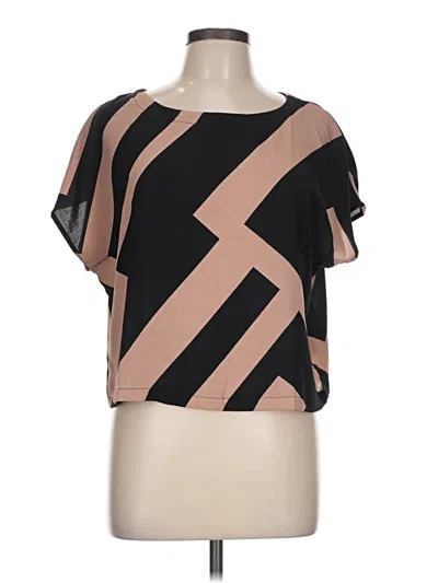 Pre-owned Assorted Brands Short Sleeve Blouse In Black