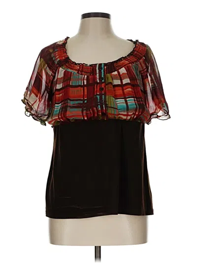 Pre-owned Assorted Brands Short Sleeve Blouse In Black