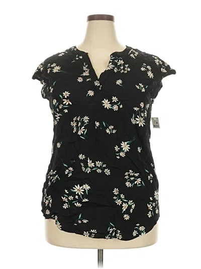 Pre-owned Assorted Brands Short Sleeve Blouse In Black