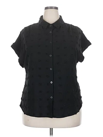 Pre-owned Assorted Brands Short Sleeve Blouse In Black