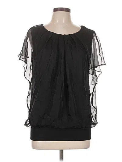 Pre-owned Assorted Brands Short Sleeve Blouse In Black