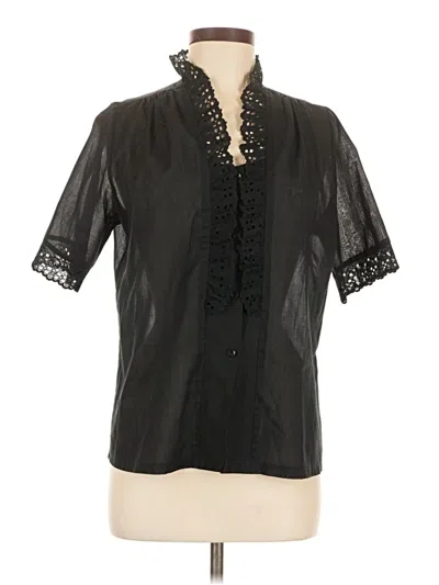 Pre-owned Assorted Brands Short Sleeve Blouse In Black