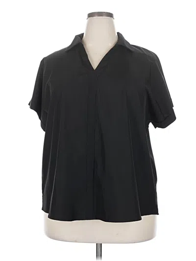 Pre-owned Assorted Brands Short Sleeve Blouse In Black