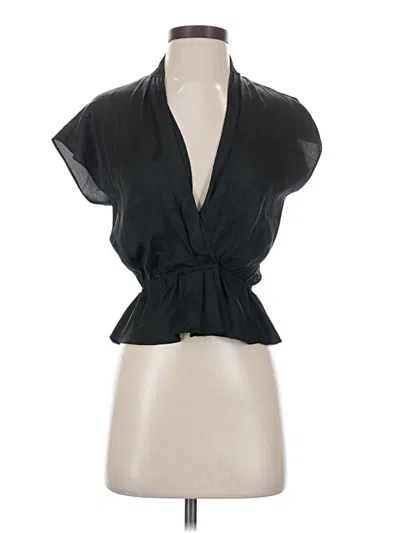 Pre-owned Assorted Brands Short Sleeve Blouse In Black