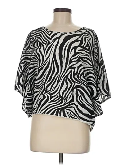 Pre-owned Assorted Brands Short Sleeve Blouse In Black
