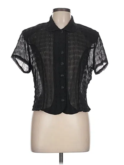 Pre-owned Assorted Brands Short Sleeve Blouse In Black