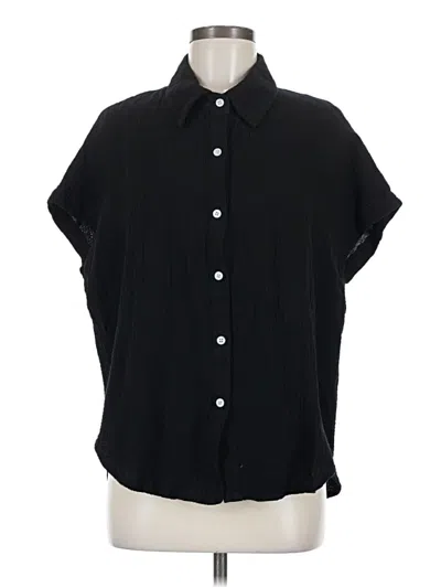 Pre-owned Assorted Brands Short Sleeve Blouse In Black