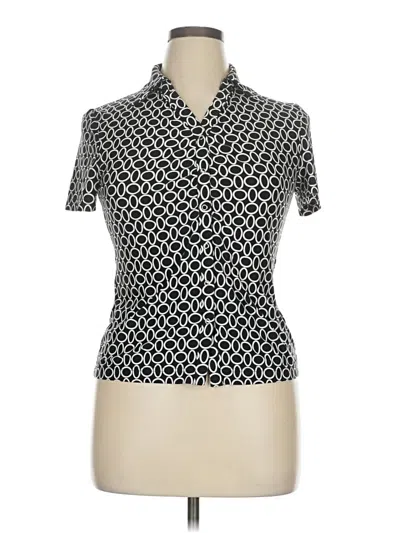 Pre-owned Assorted Brands Short Sleeve Blouse In Black