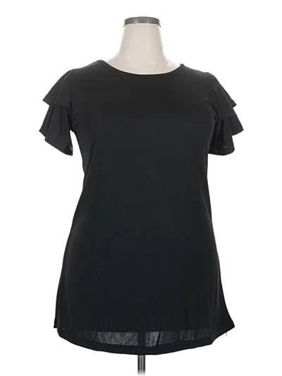 Pre-owned Assorted Brands Short Sleeve Blouse In Black