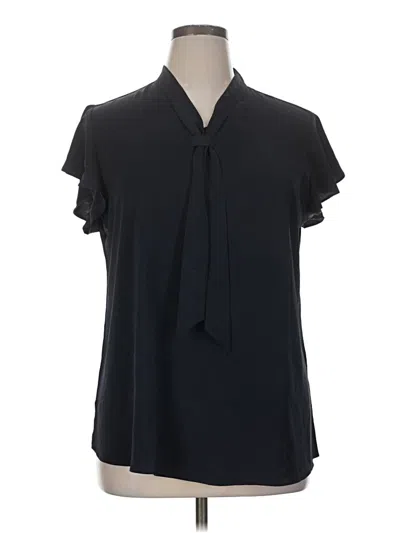 Pre-owned Assorted Brands Short Sleeve Blouse In Black