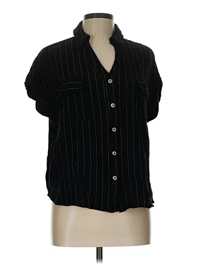 Pre-owned Assorted Brands Short Sleeve Blouse In Black