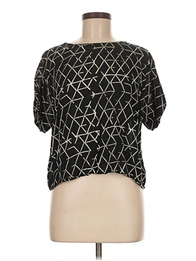 Pre-owned Assorted Brands Short Sleeve Blouse In Black
