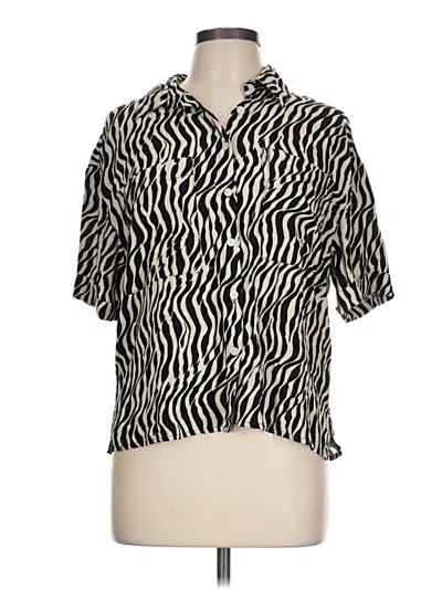 Pre-owned Assorted Brands Short Sleeve Blouse In Black