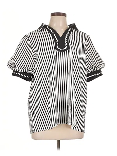 Pre-owned Assorted Brands Short Sleeve Blouse In Black