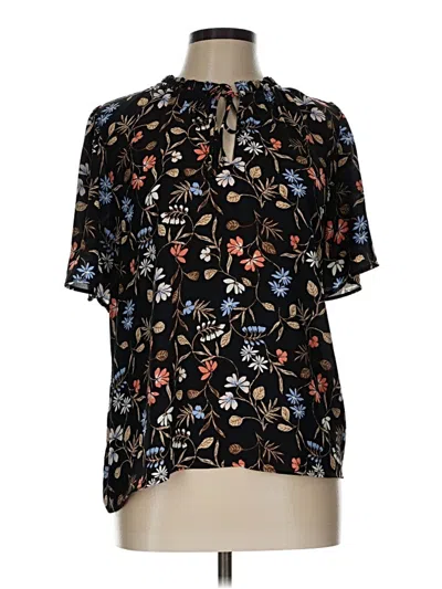 Pre-owned Assorted Brands Short Sleeve Blouse In Black