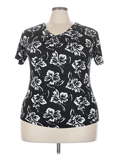 Pre-owned Assorted Brands Short Sleeve Blouse In Black
