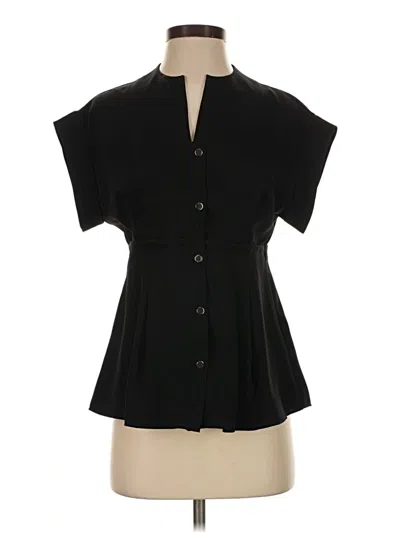 Pre-owned Assorted Brands Short Sleeve Blouse In Black