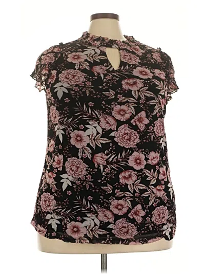 Pre-owned Assorted Brands Short Sleeve Blouse In Black