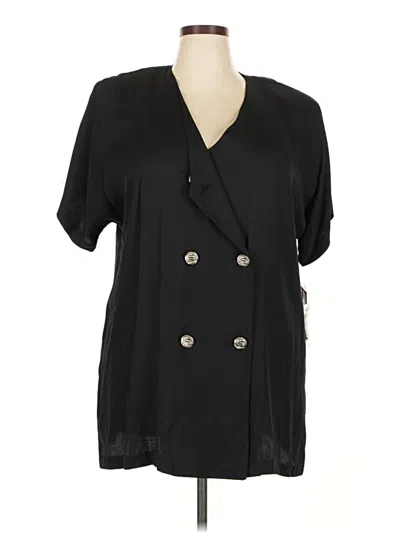 Pre-owned Assorted Brands Short Sleeve Blouse In Black