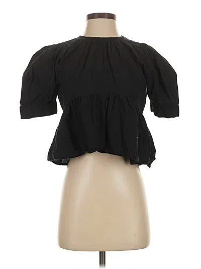 Pre-owned Assorted Brands Short Sleeve Blouse In Black