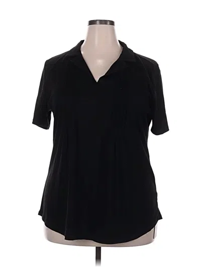 Assorted Brands Short Sleeve Blouse In Black