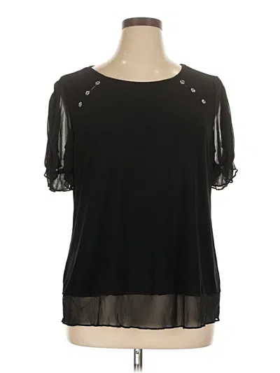 Pre-owned Assorted Brands Short Sleeve Blouse In Black