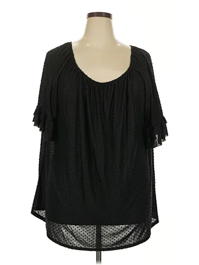 Pre-owned Assorted Brands Short Sleeve Blouse In Black