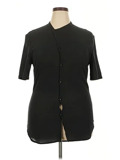 Pre-owned Assorted Brands Short Sleeve Blouse In Black