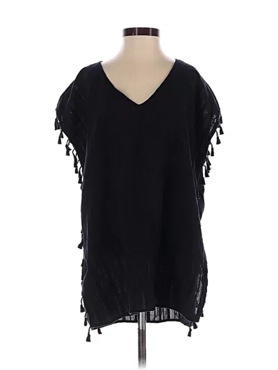 Pre-owned Assorted Brands Short Sleeve Blouse In Black