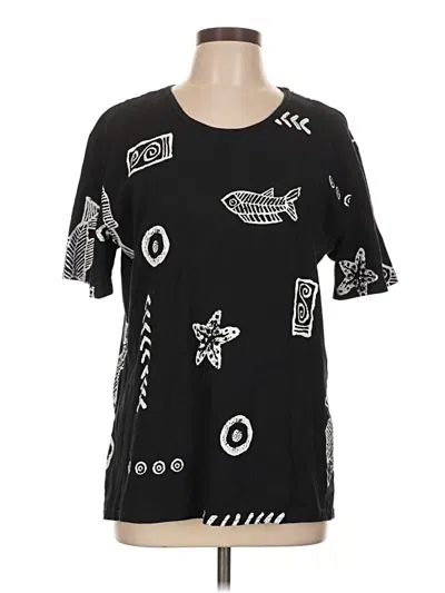 Pre-owned Assorted Brands Short Sleeve Blouse In Black